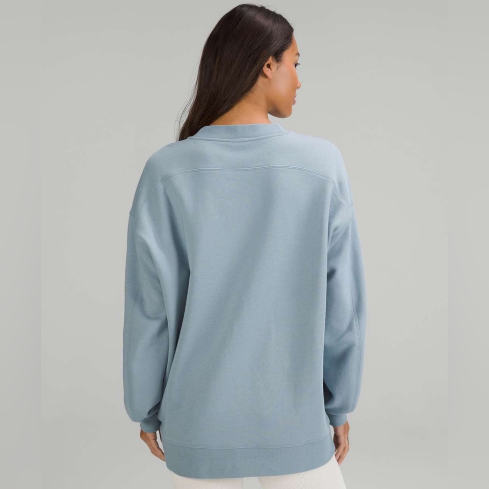 SOLD Lululemon Perfectly Oversized Crew *Graphic in Chambray Size 12 / 14 - Picture 2 of 9